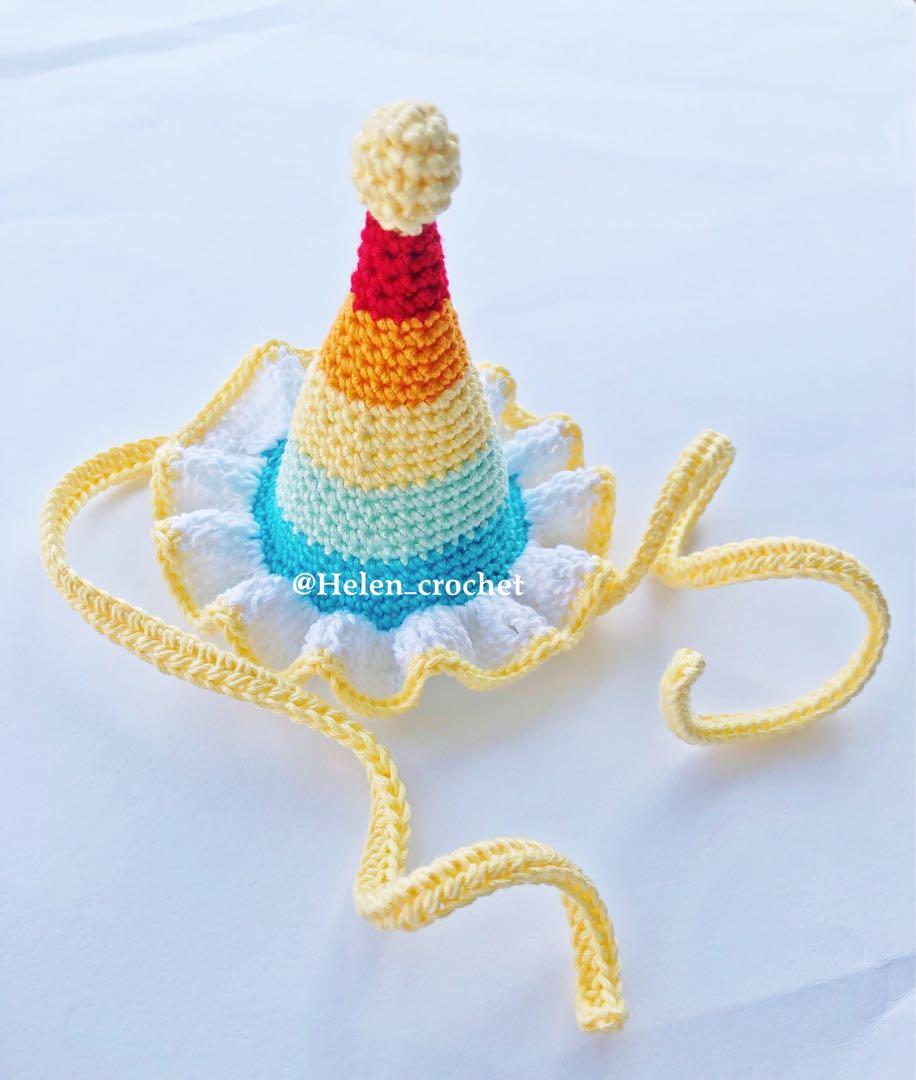 Handmade crochet pets dog cat birthday 