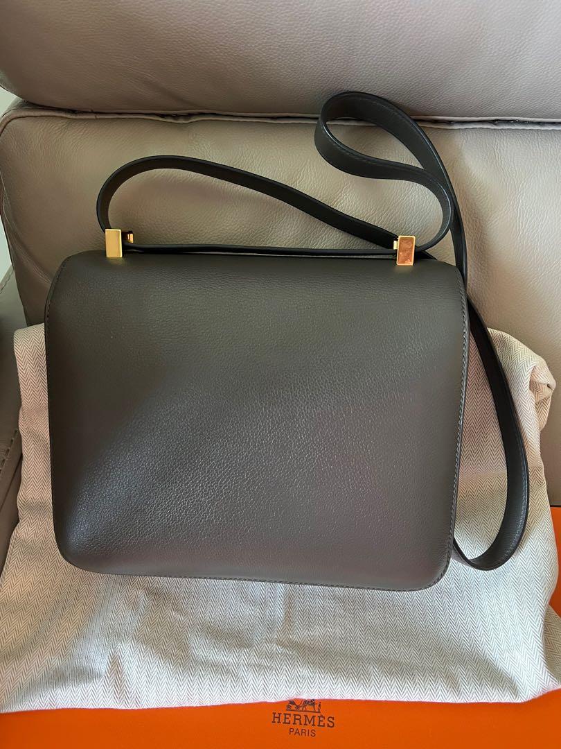 Hermes Constance To Go C6 Vert De Gris GHW Stamp Z