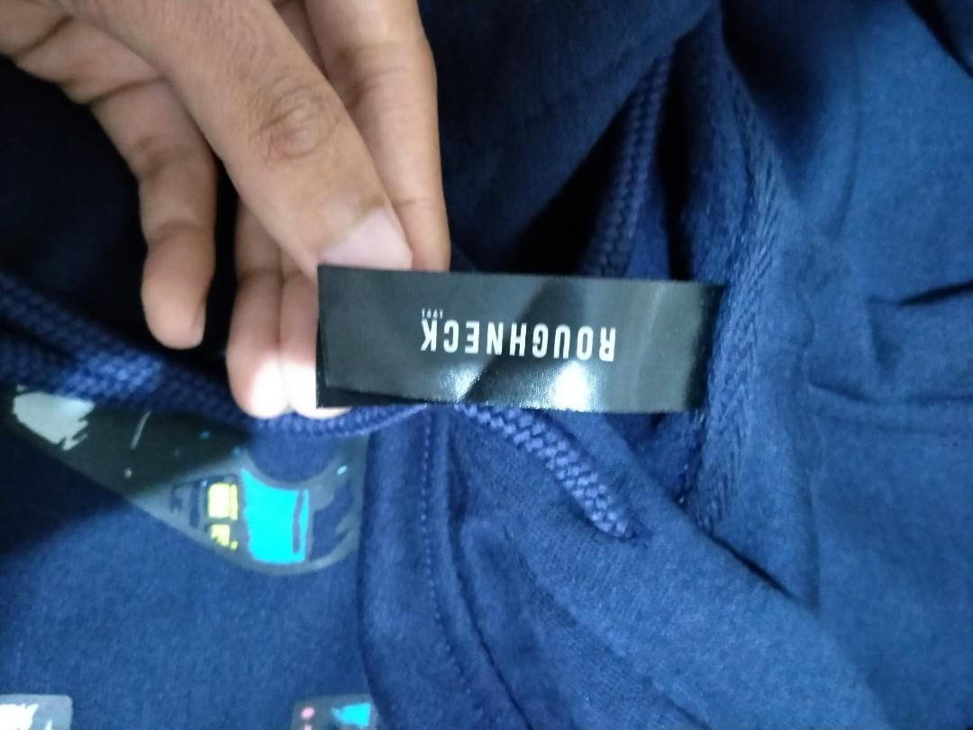 HOODIE ROUGHNECK 1991 NAVY, Fesyen Pria, Pakaian , Baju Luaran di Carousell