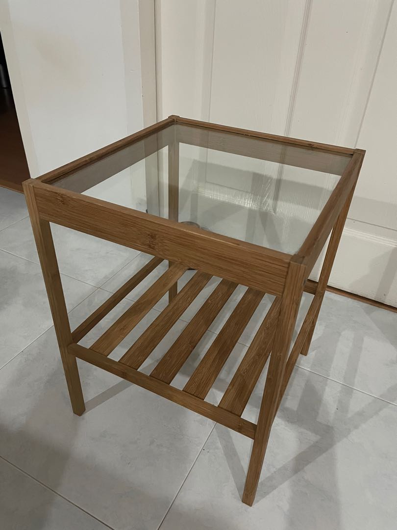 Ikea bedside table shop glass top