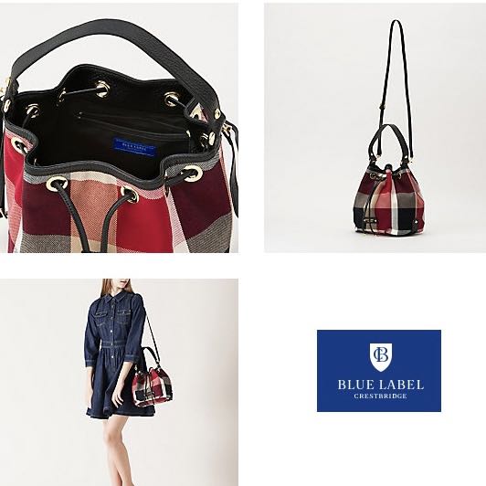 Japan Authentic Blue label Crestbridge Checked Bucket Bag ...