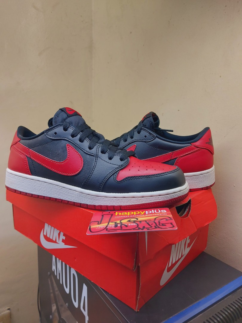 Jordan 1 low og retro "breds", Men's Fashion, Footwear, Sneakers on