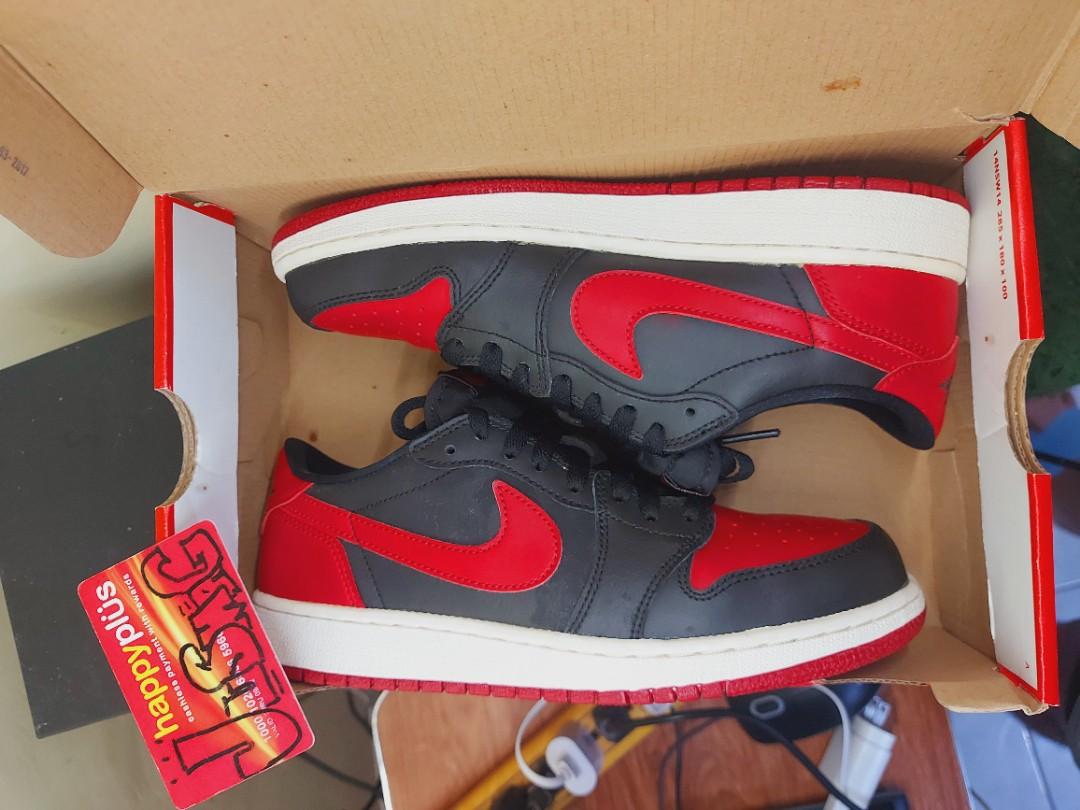 Jordan 1 low og retro "breds", Men's Fashion, Footwear, Sneakers on