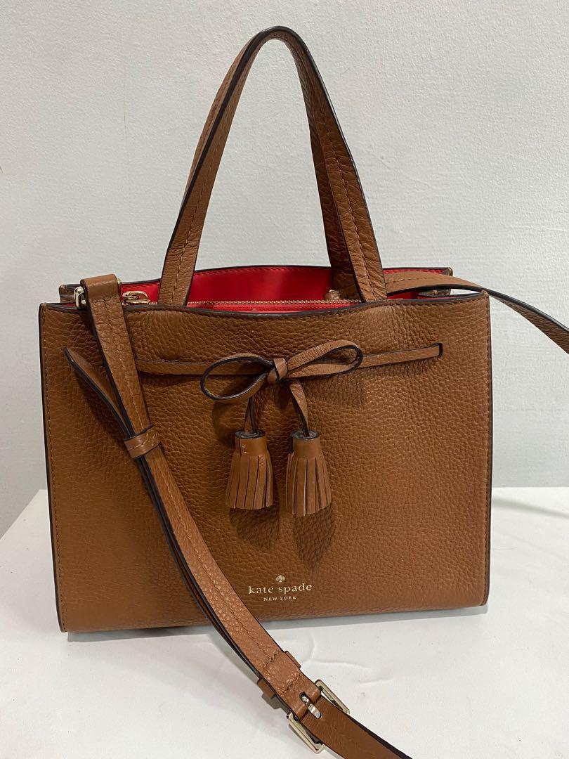 Kate spade hayes small satchel warm gingerbread on sale