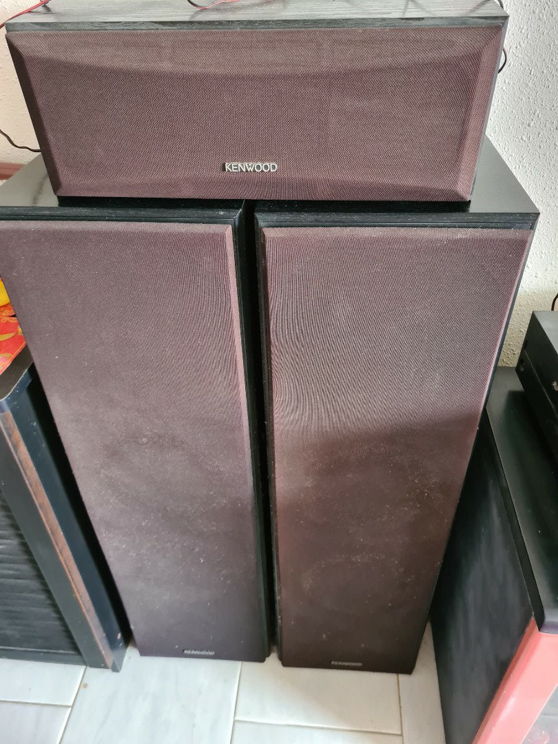 Kenwood 2 tall speakers & 1 subwoofer for sale, Audio, Soundbars