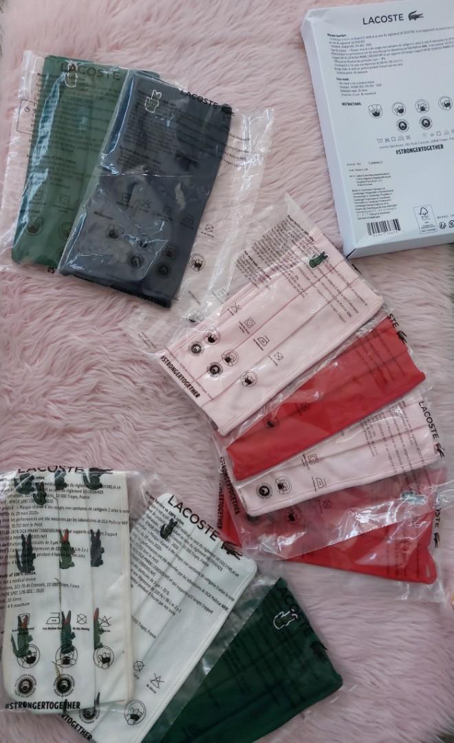 Lacoste Cotton Mask (Category: Luxury Accessories) located in Imus. Submitted by keenahsgiftshop (Listing ID 1148536027, Image 1). Description: Lacoste set of 3 Mask • with dust bag and gift box • can be bought separately • 100% cotton • Pinas on hand 1,599 only (590 if 1pc only).