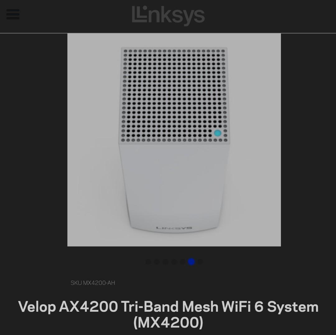 Linksys Wifi 6 Mesh Router MX 4200 Computers Tech Parts Accessories Networking on Carousell