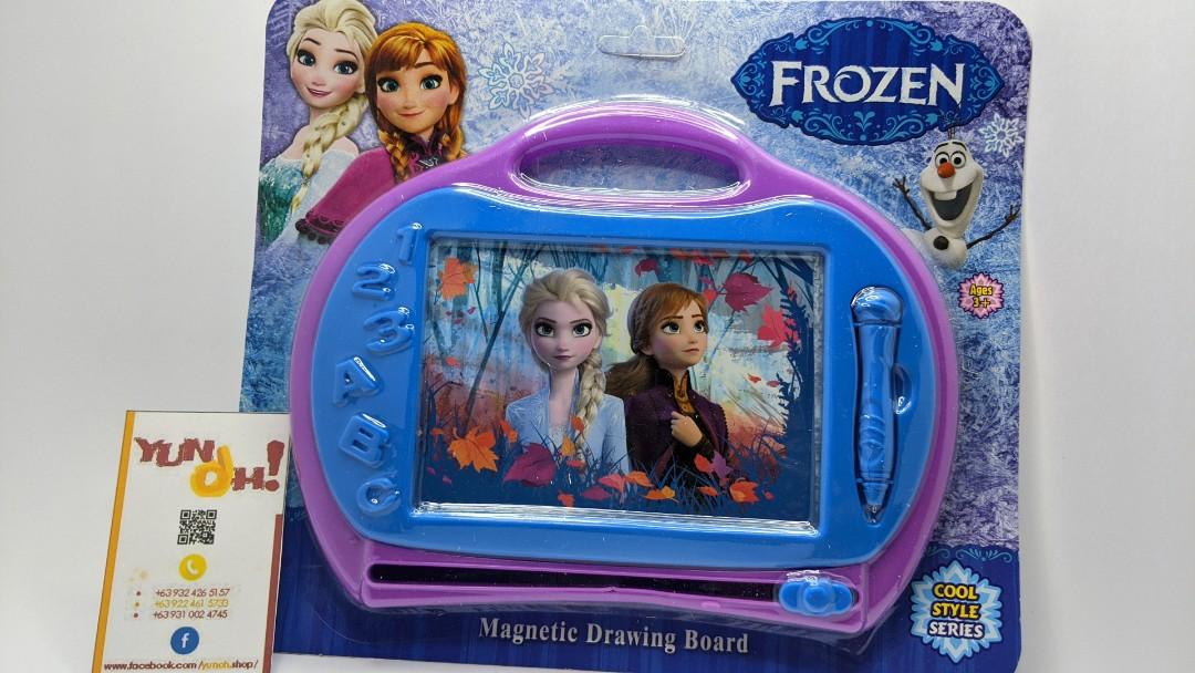 Magnetic drawing board (Category: Art & Prints) located in Quezon City. Submitted by gervincho (Listing ID 1148631063, Image 3). Description: • Brand new • Available characters: Frozen, Spiderman and Mickey mouse • Size: L 22cm × W 1.5cm × H 16.5cm • Open for pick up or COD (plus shipping fee) • Open for reservations with advance payment required.