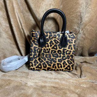 Michael Kors Leopard Calf Hair Accordion Crossbody Sling bag