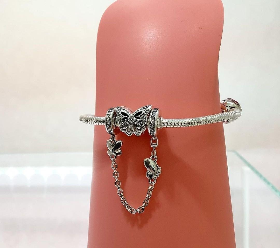 NEW COLLECTION AUTHENTIC PANDORA BUTTERFLY CLASP SNAKE CHAIN