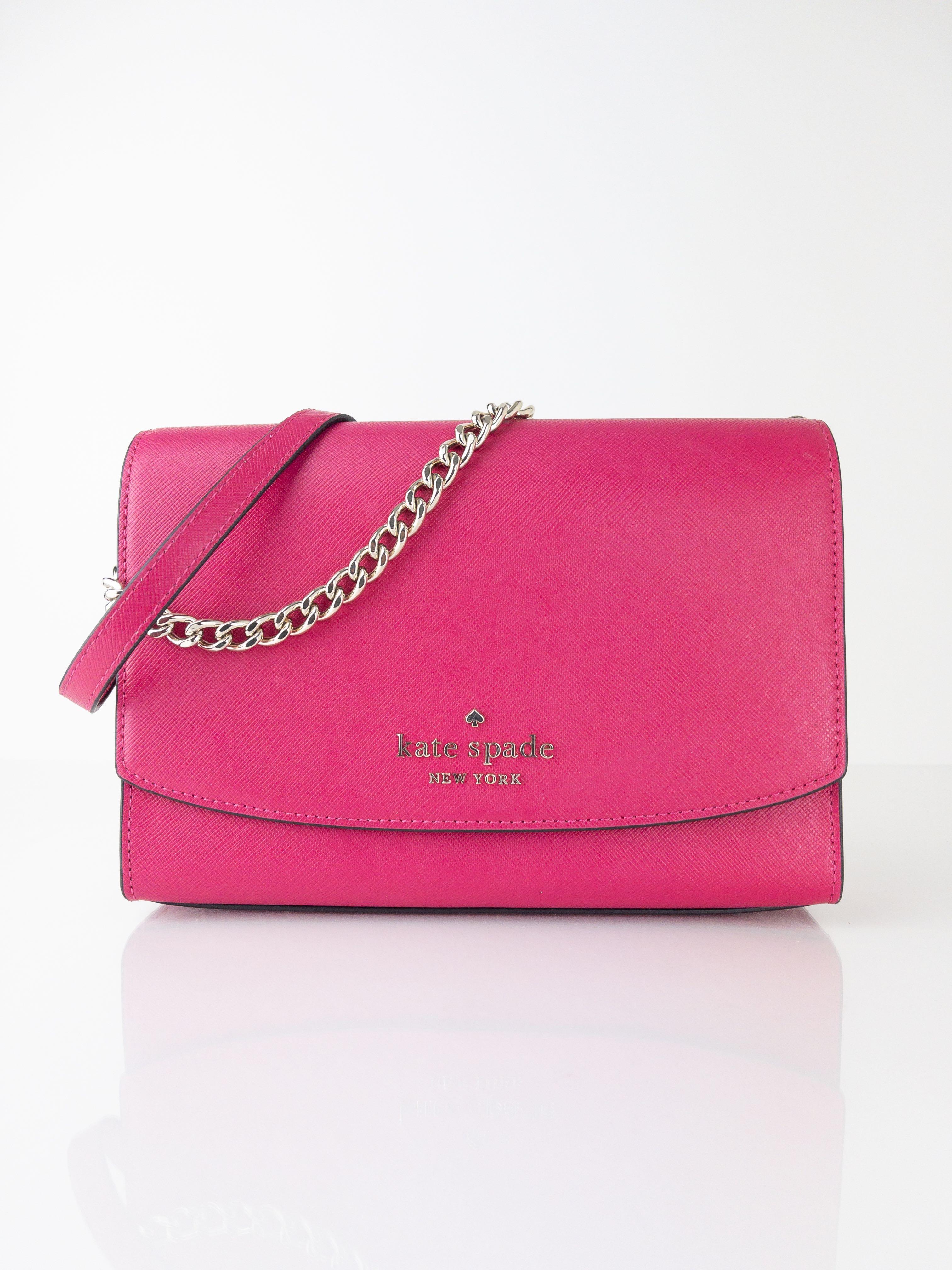 NEW KATE SPADE WKR00119 CONVERTIBLE CROSSBODY CARSON SAFFIANO PINK RUBY