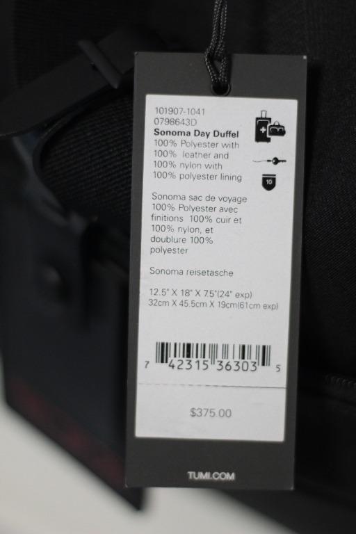 New Tumi 798643D Tahoe Sonoma Day Duffle Bag Overnight bag