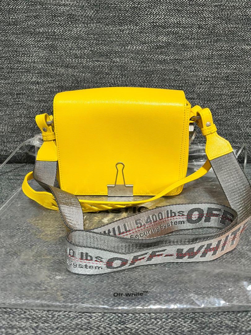 Off White yellow Binder clip bag