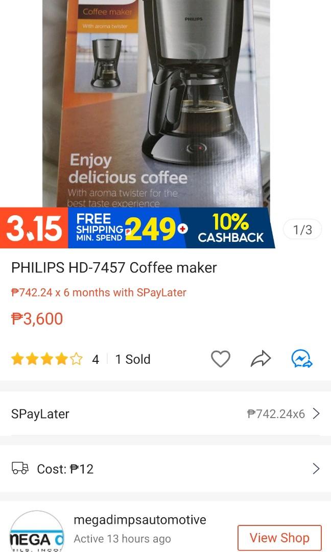 Philips hd7457 coffee maker, Furniture & Home Living, Kitchenware