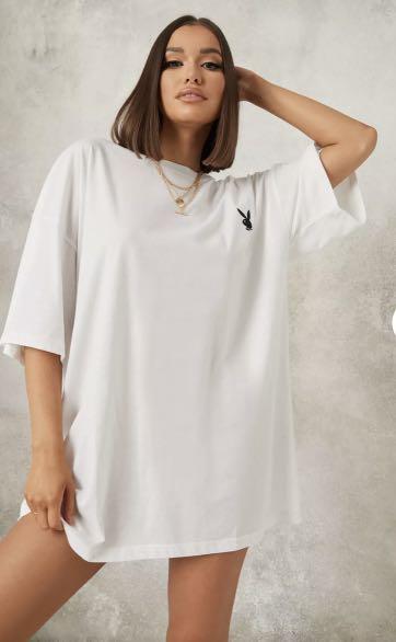 Playboy white slogan back t-shirt 