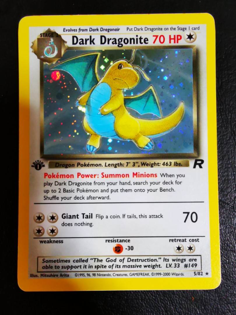 Pokemon TCG Dark Dragonite Holo Team Rocket 1st Edition Rare 5/82