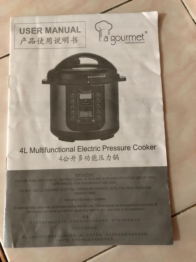 La gourmet best sale pressure cooker manual