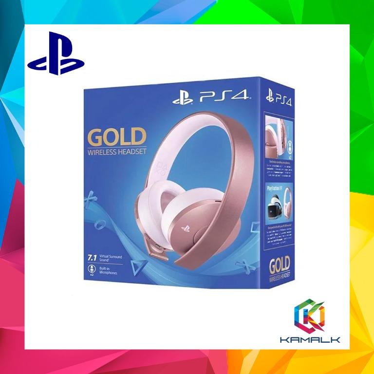 Playstation gold wireless headset rose gold top