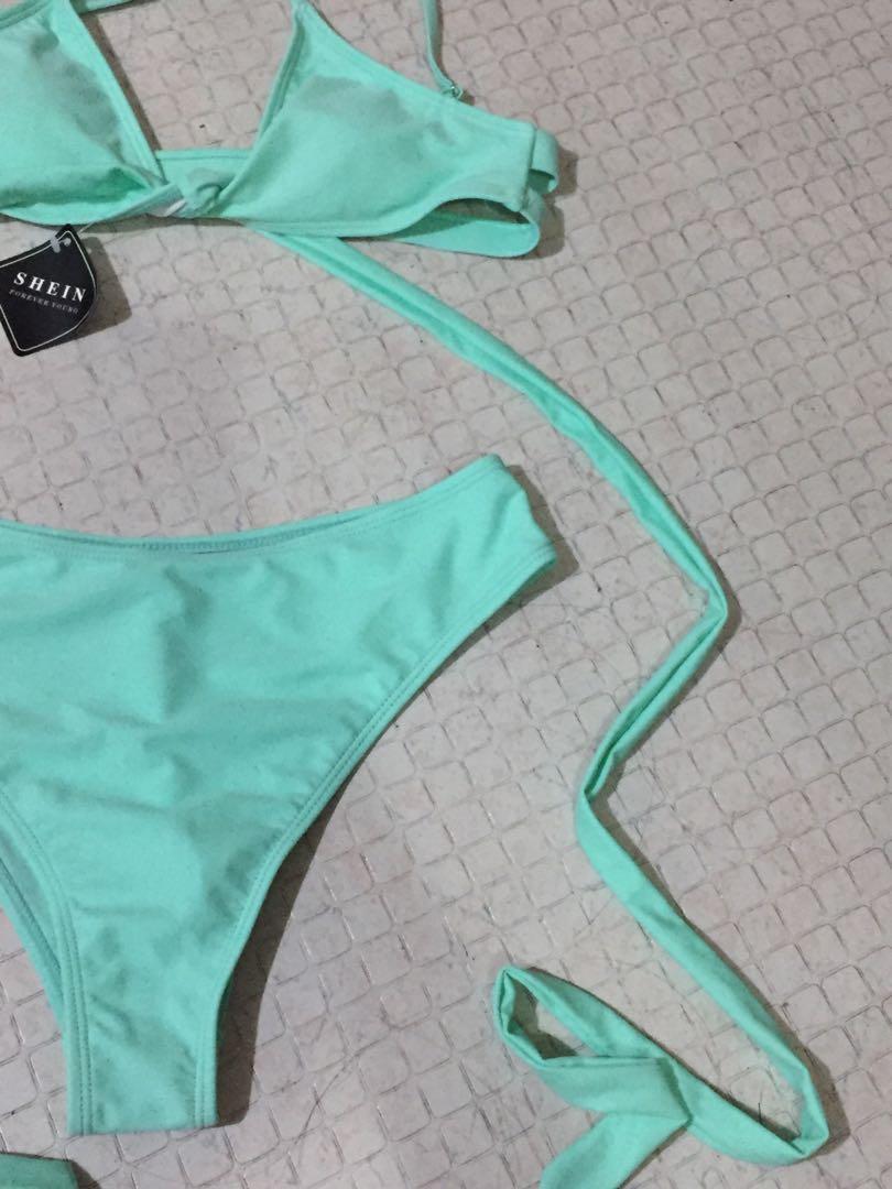 Shein mint green 2 piece bikini swimsuit (Category: Bikinis & Swimsuits) located in Manila. Submitted by thriftergurll (Listing ID 1148507392, Image 3). Description: Fits s-m Mop: gcash/bpi Mod: any courier you prefer.