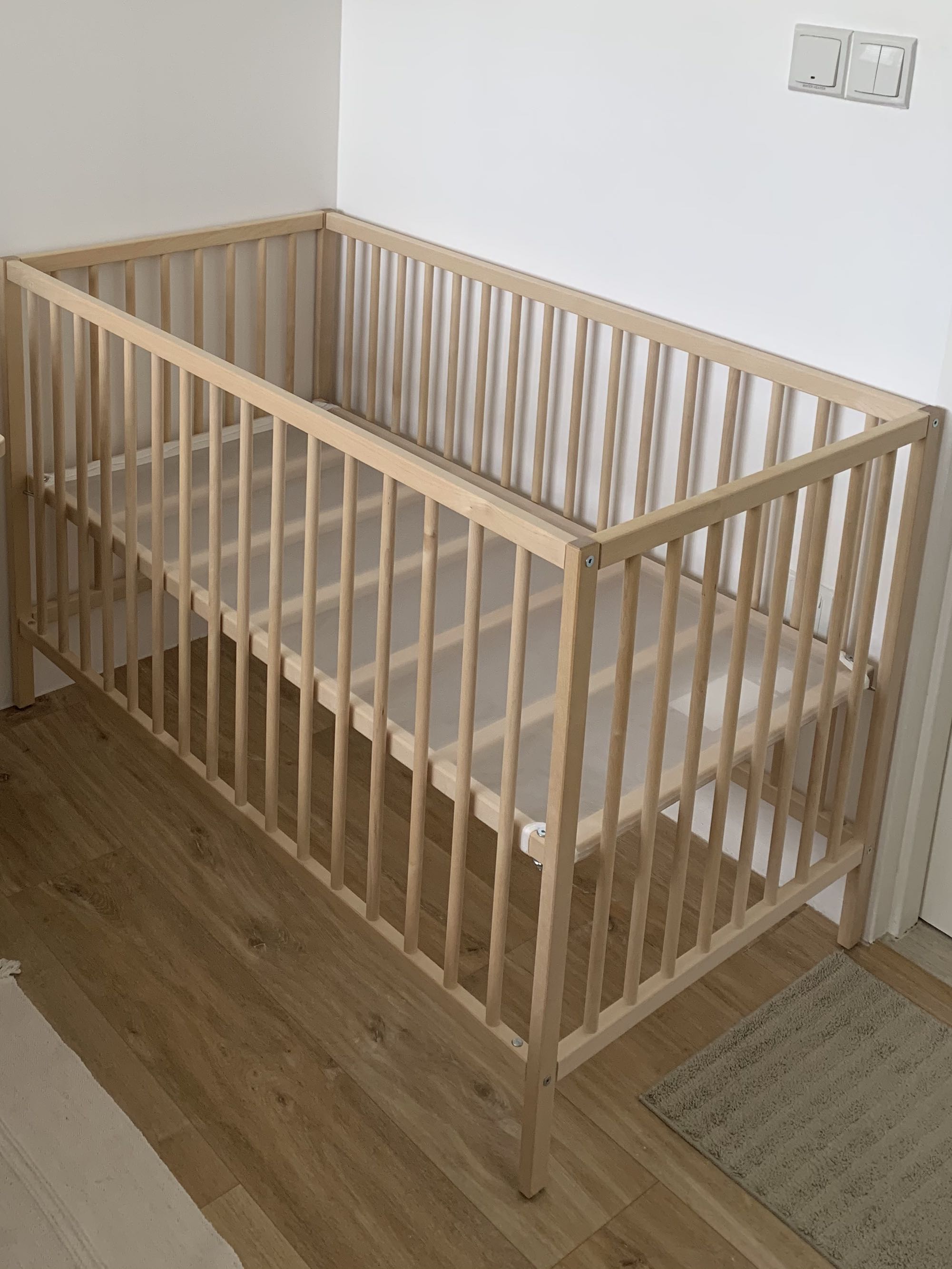 Sniglar Baby Cot with Mattress, Babies & Kids, Baby Nursery & Kids