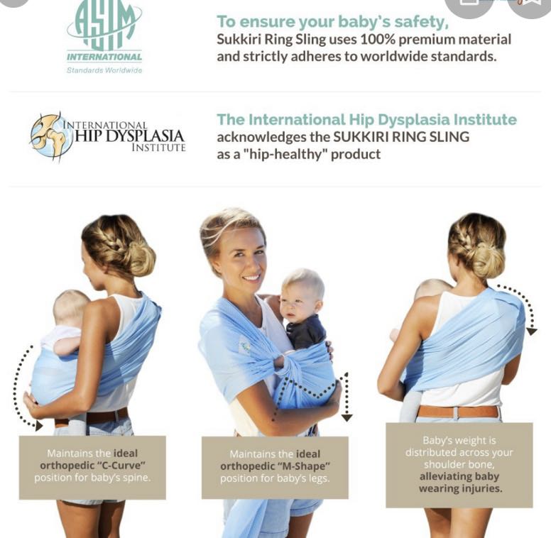 Sukkiri Ring Sling Black Babies Kids Going Out Diaper Bags