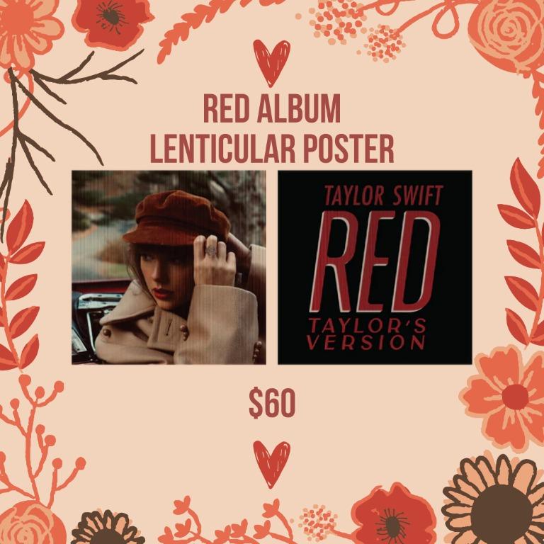 Taylor Swift Red Album Cover Lenticular Poster, Hobbies & Toys