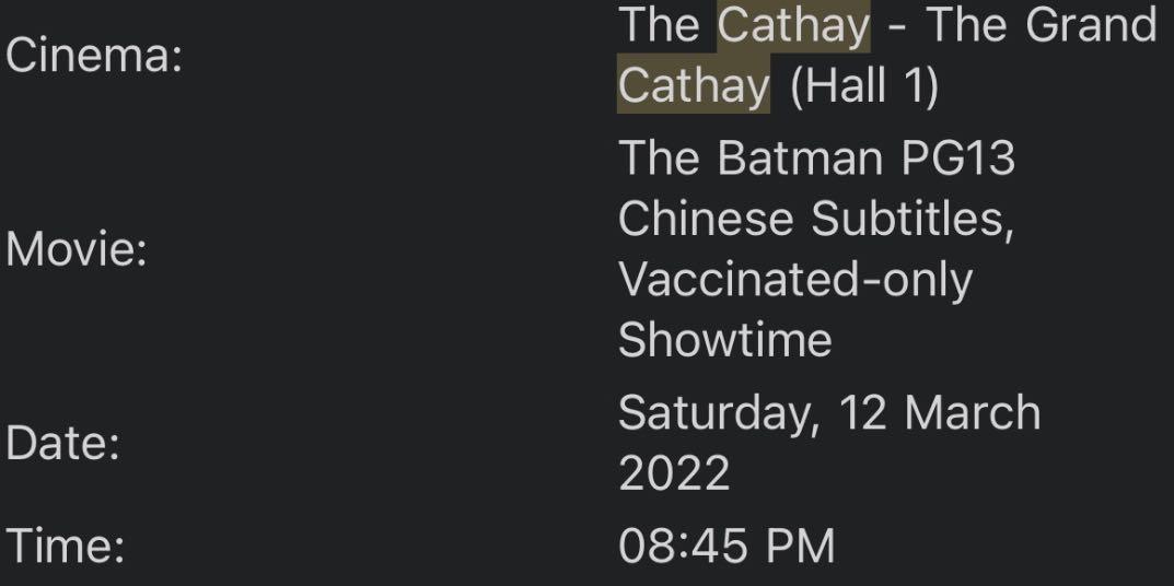 The Batman Movie Ticket for 2, Tickets & Vouchers, Event Tickets on