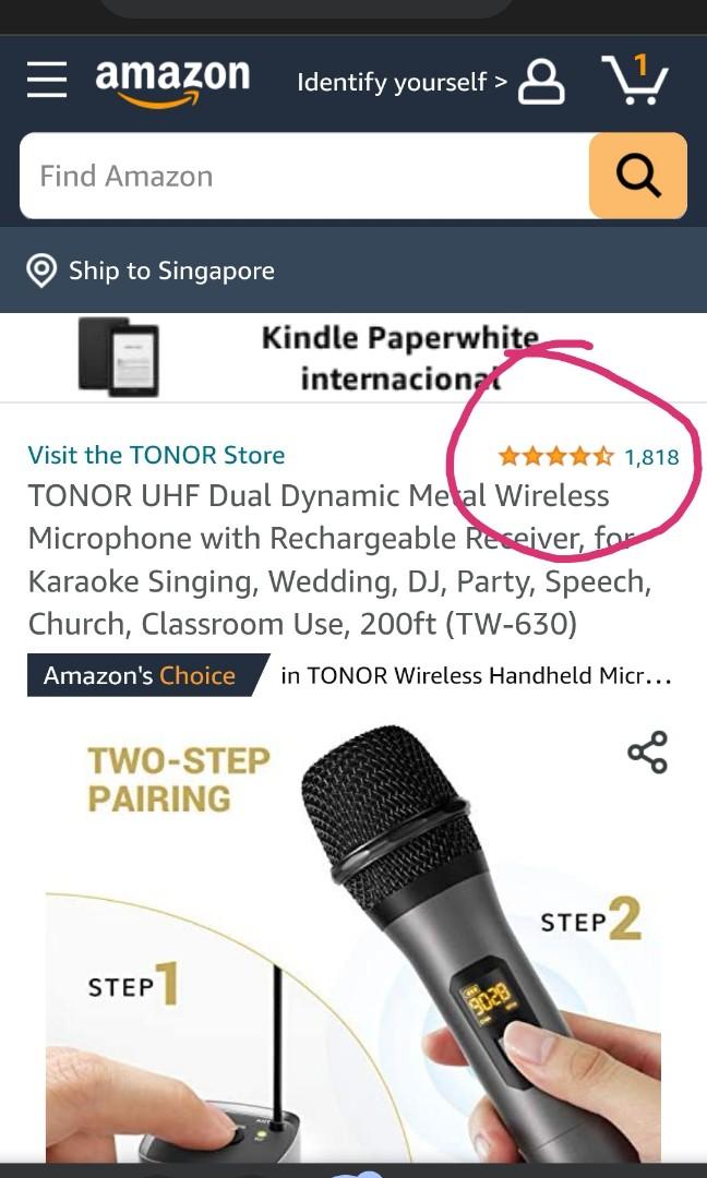 Karaoke Microphone TONOR UHF Dual Dynamic Metal Wireless Microphone with  Rechargeable Receiver, for Karaoke Microphone Singing, Wedding, DJ, Party,  Speech, Church, Classroom Use, 200ft (TW-630), Everything Else on Carousell