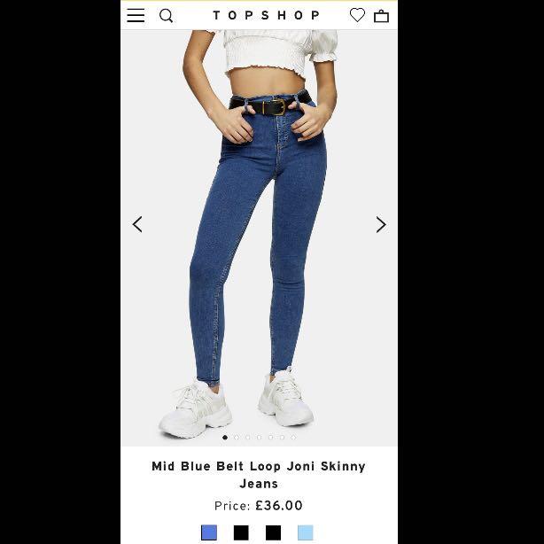 TOPSHOP Petite Joni Jeans Pants Women s Fashion Bottoms Jeans
