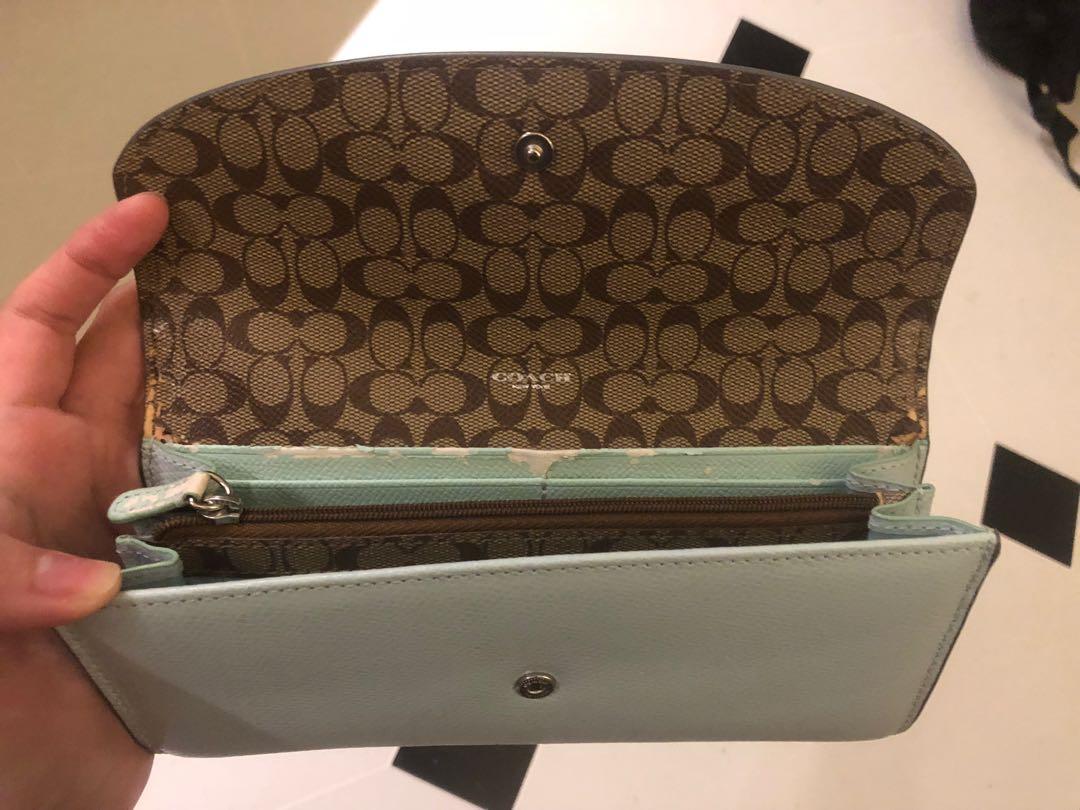 Turquoise Coach Wallet Women s Fashion Bags Wallets Wallets Card Holders on Carousell