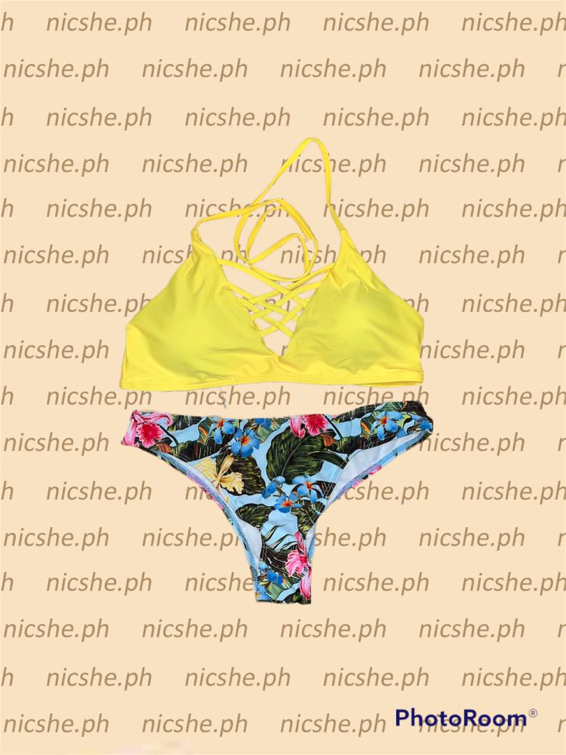 Two Piece Yellow Swimsuit Med to Large, Women's Fashion, Swimwear