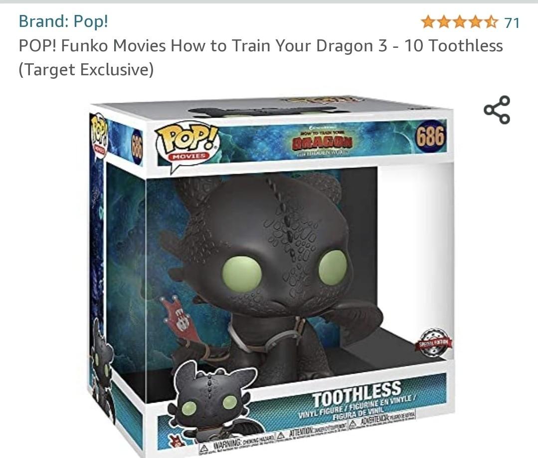 10 inch toothless funko pop target hotsell