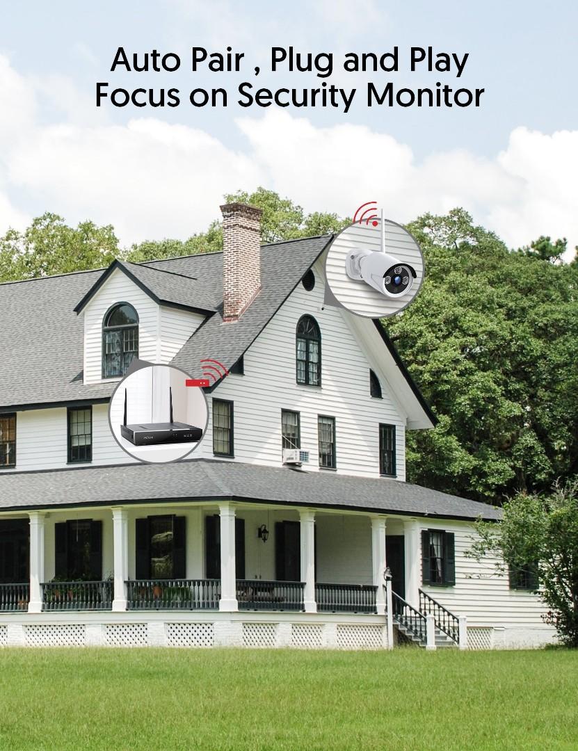 Victure NK200 1080P Wireless Security Camera System, 8 Channel NVR 4PCS