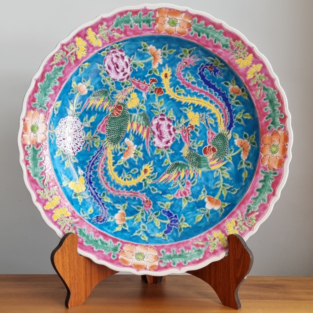 Vintage Peranakan Nyonya Large Ceramic Plate, Hobbies & Toys ...