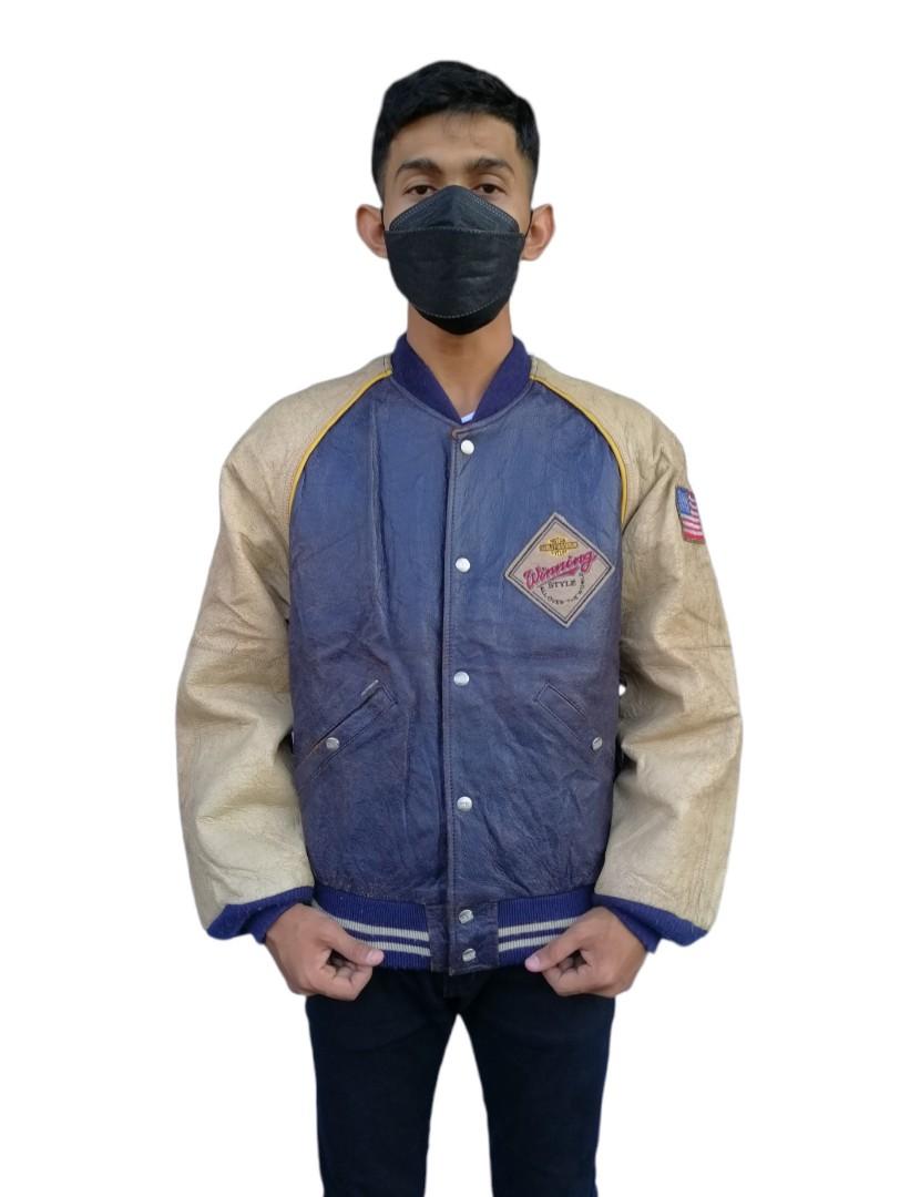 Harley davidson leather varsity jacket hot sale