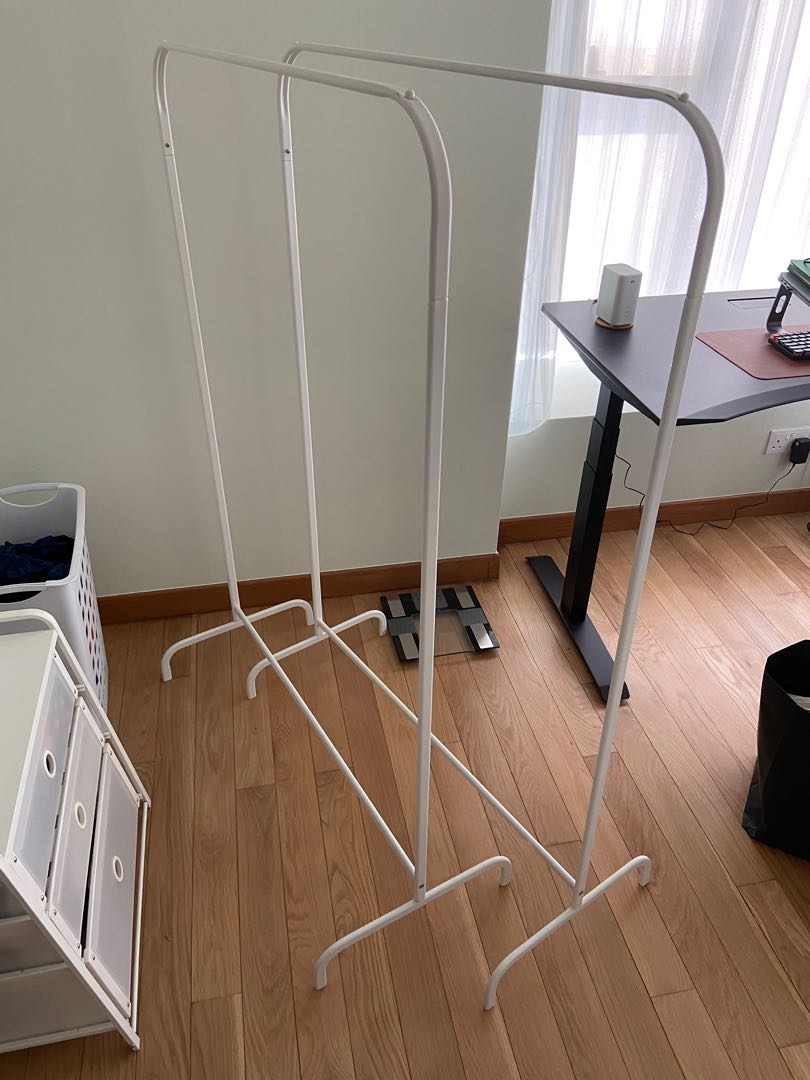 White clothes rack (x2), Furniture & Home Living, Furniture, Shelves