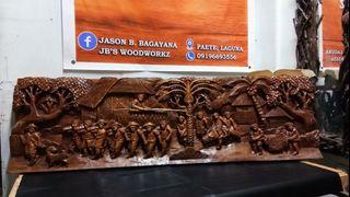 wood carvings / woodcraft / sculpture (2x14x48inches)