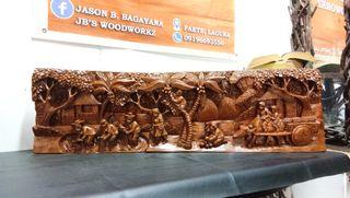 wood carvings / woodcraft / sculpture (2x11x37inches)