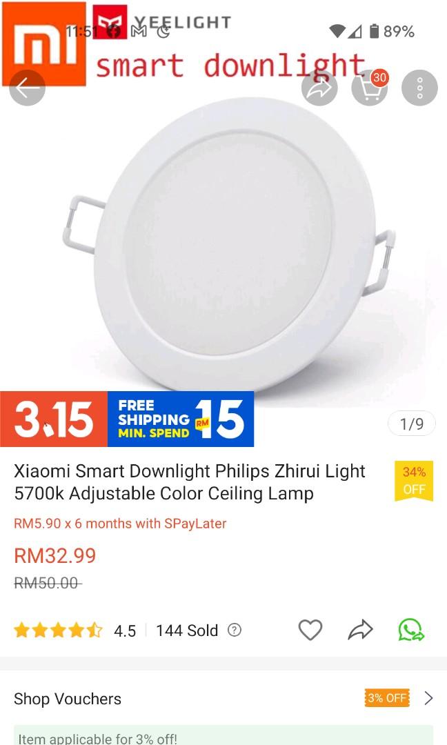 4 x Xiaomi smart downlight Phillips