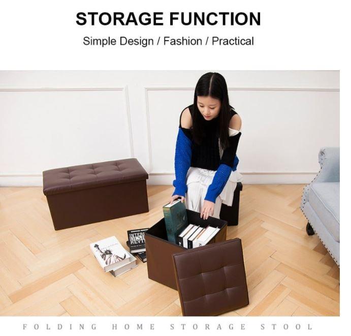 Rectangular Storage Stool Sit Adult Sofa Folding Storage Box