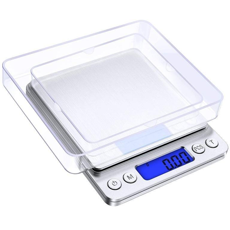 Digital Gram Scale with 2 Trays, 500g/ 0.01g Small Jewelry Scale