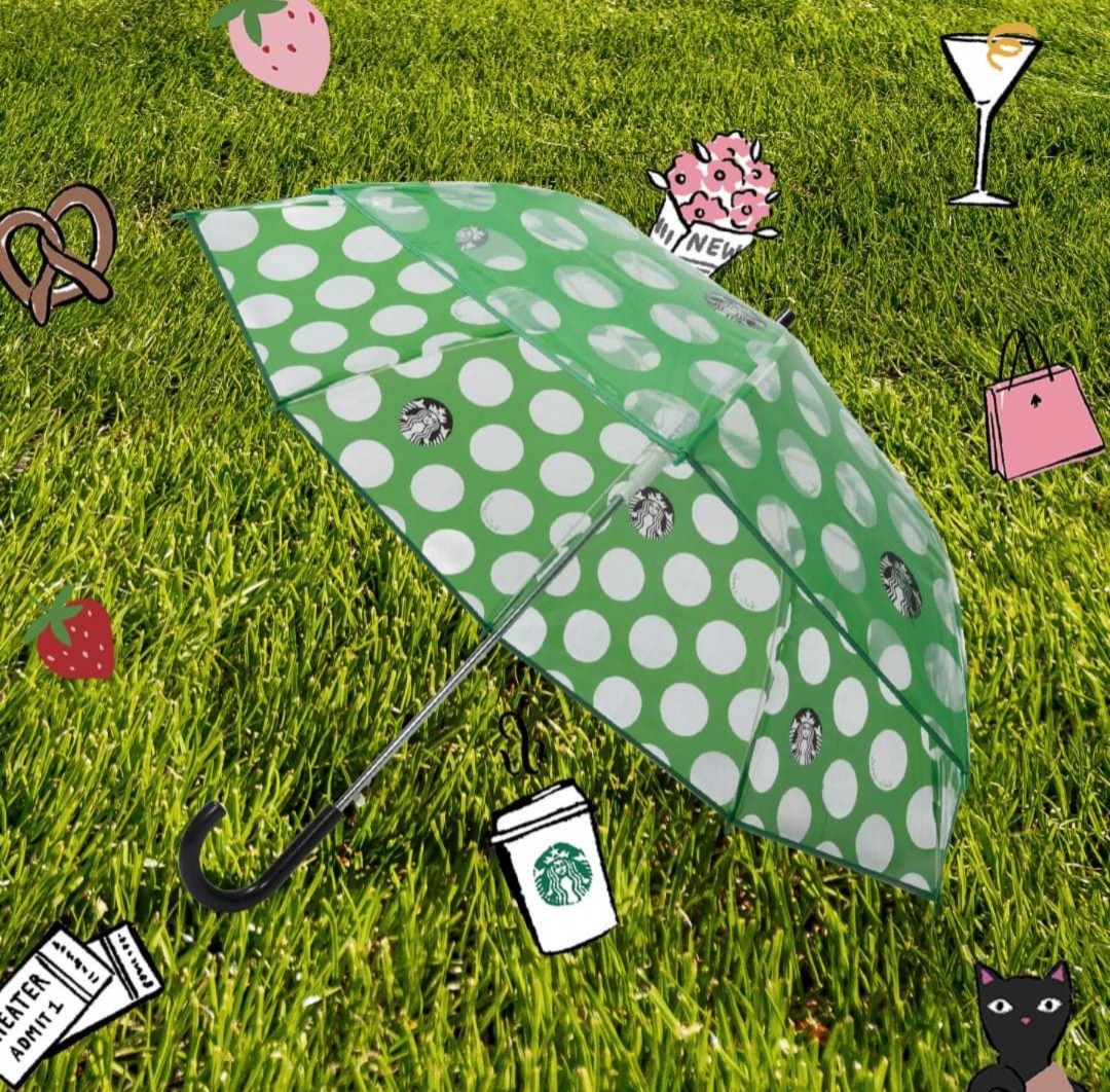 ? Starbucks X Kate Spade Limited Edition Polka Dot Umbrella, Luxury,  Accessories on Carousell