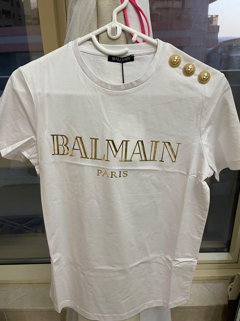 Authentic Balmain White T-Shirt, Men's Fashion, & Sets, Tshirts & Polo Shirts on Carousell