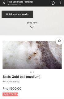 Basic  solid gold ball stud