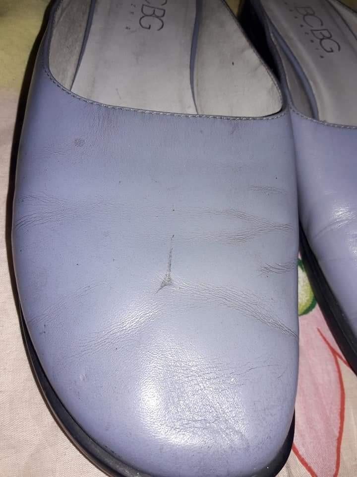 BCBG blue leather slup on sandals (Category: Flats & Sandals) located in Baguio. Submitted by edjenfinds (Listing ID 1148634718, Image 2). Description: size 37 eu / 6.5 US vgc with minmal signs of usage plus sf.
