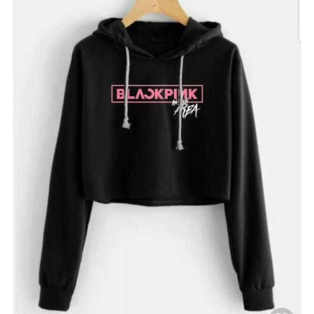 BLACKPINK CROP HOODIE, Women's Fashion, Tops, Longsleeves on Carousell