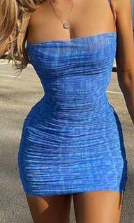 Blue body con dress
