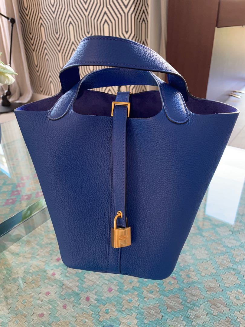 Hermes, Bags, Hermes Picotin Touch 8 In Blue Nightblue Sapphire Color
