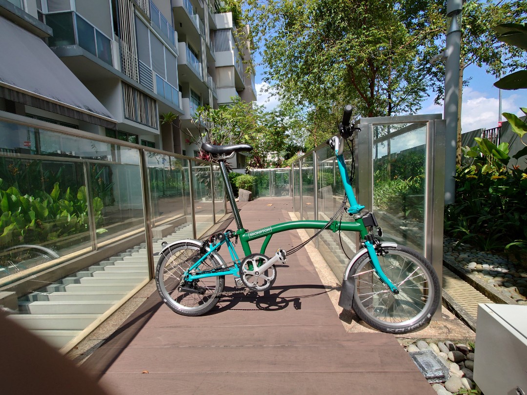Brompton pre2017 racing green mix with B75 fork and stem, m6l, Sports ...