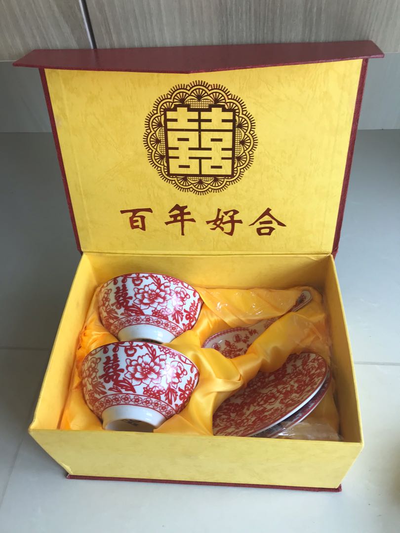 Chinese wedding bowl set, Furniture & Home Living, Kitchenware & Tableware, Coffee & Tea